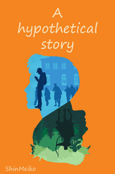 Cover description: The silhouettes of two young men's head opposite of each other. One facing up and left, the other one facing down and right. The one on top 
                                has a blue hue and shows the silhouette of a young man, in a school yard, looking at his phone. The head at the bottom has a green hue and shows the silhouette of a male archer in a forest