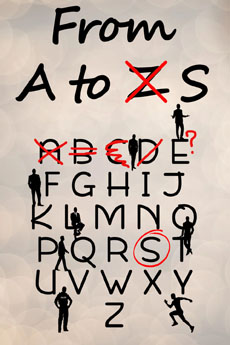 Cover description: The cover shows an alphabet with some rough annotations, some letters are crossed, others are circled
